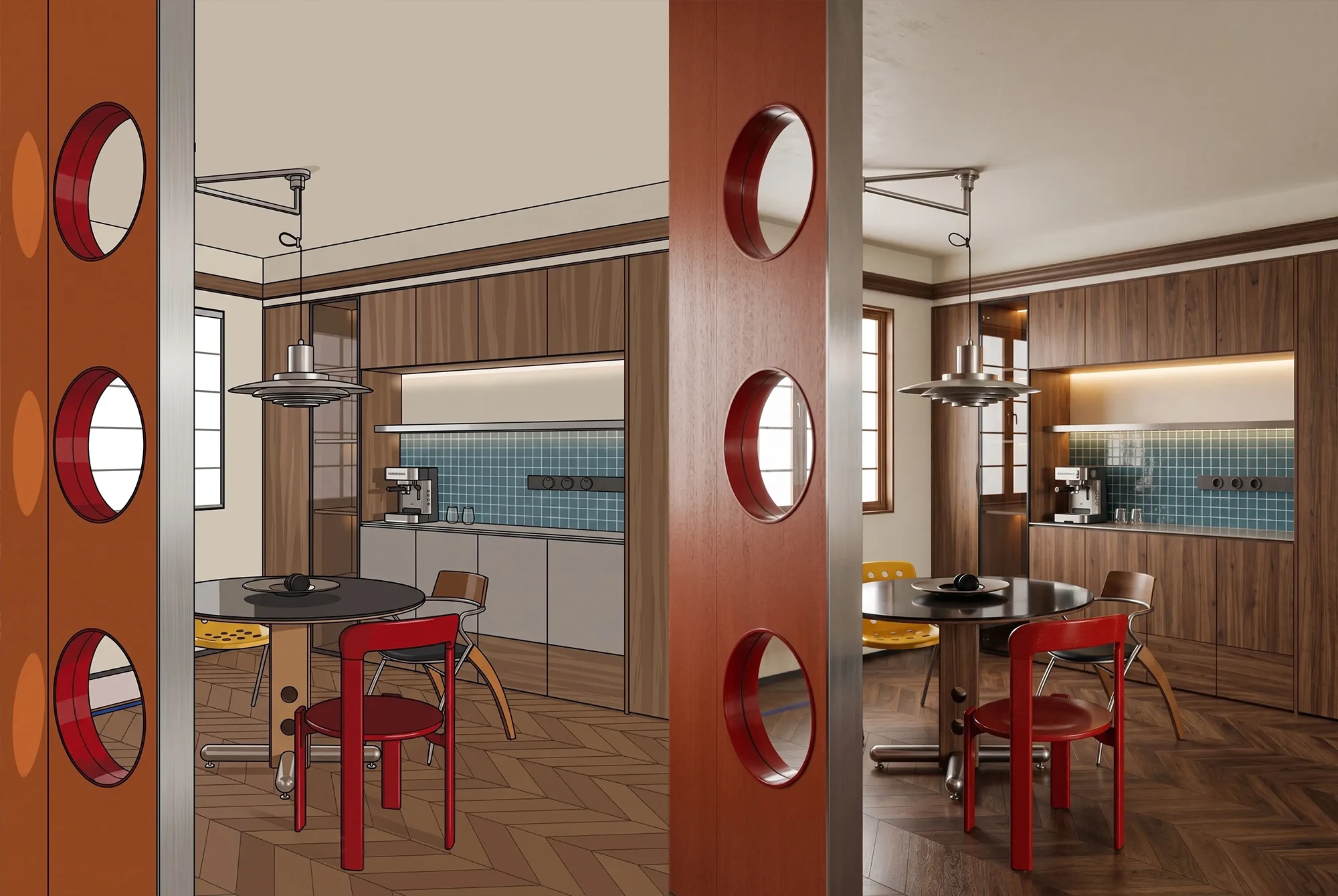 Office meeting room SketchUp model render
